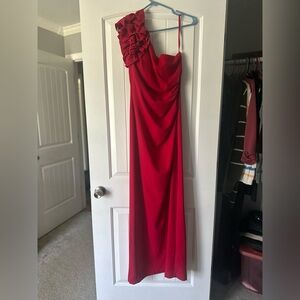 Chic One Shoulder Red Dress